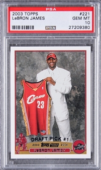 2003/04 Topps #221 LeBron James Rookie Card - PSA GEM MT 10